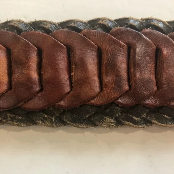 Leather belt. Brown and black. Woven braided western cowboy Size M - Picture 10 of 10